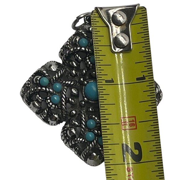Vintage Avon Sierra Maltese Cross Faux Turquoise Pendant 1973 - Picture 5 of 5